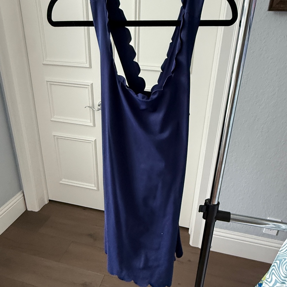 J. Crew Navy Scalloped Athletic Mini Dress